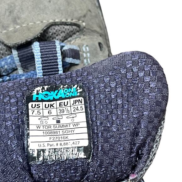 Hoka Women's Tor Summit Hiking Shoes Low Size 7.5 Steel Grey/Hydrangea - Picture 9 of 10